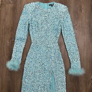Fashion Nova Light Blue Sequin Dress